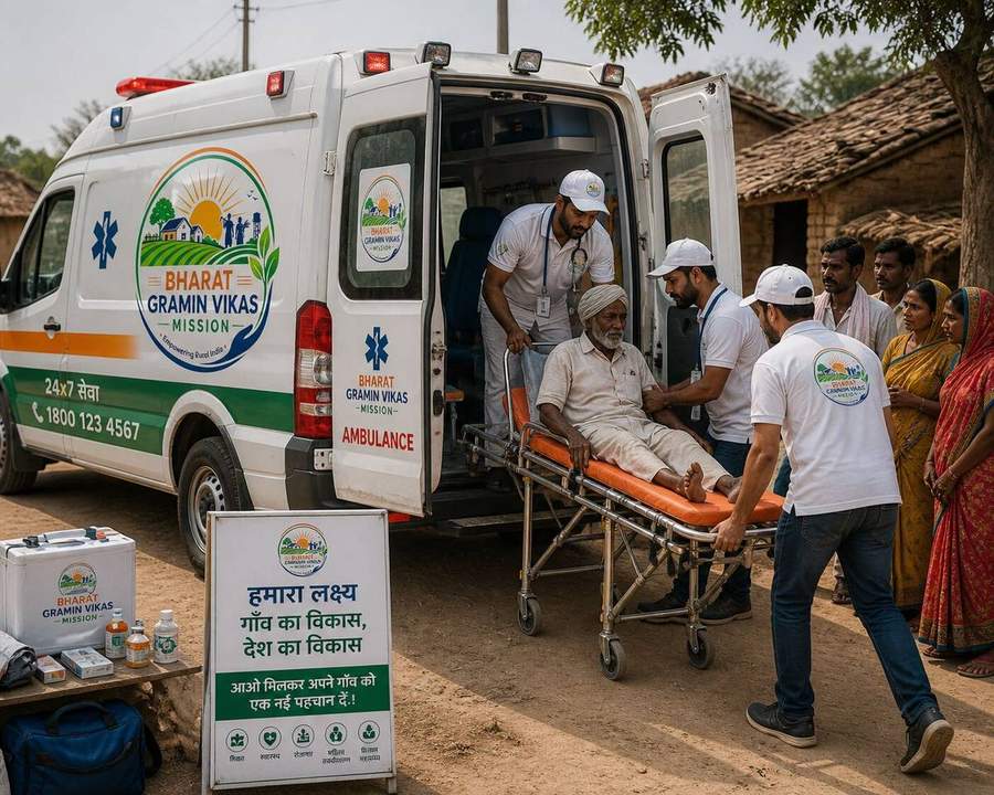 BGVM 24x7 ambulance seva grameen marij ko le jati hui