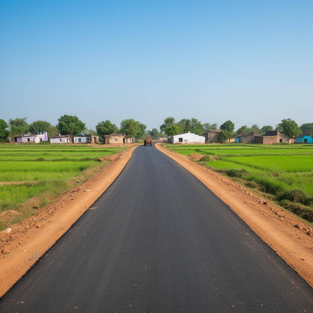 Newly built rural road